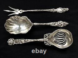 American Sterling Silver Serving Pieces (3) Poss. Alvin Bridal Rose Whiting Lily