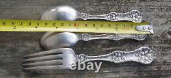 Antique 1905 Alvin Sterling Orange Blossom pattern 2 Teaspoons & 1 Fork Set