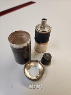 Antique 1912 Alvin Sterling Silver Spool Thimble Holder Sewing Travel Kit Case