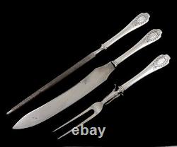 Antique 3pc Sterling Silver Alvin Apollo 1900 Carving Set Knife Sharpener Fork