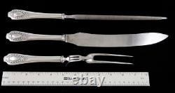 Antique 3pc Sterling Silver Alvin Apollo 1900 Carving Set Knife Sharpener Fork