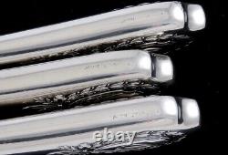 Antique 3pc Sterling Silver Alvin Apollo 1900 Carving Set Knife Sharpener Fork
