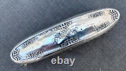 Antique 4 pc Alvin Sterling Silver Vanity Dresser Set Hand Mirror File Jar Brush