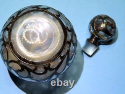 Antique ALVIN Sterling Silver 999 FINE Overlay on Glass PERFUME Toilet Bottle