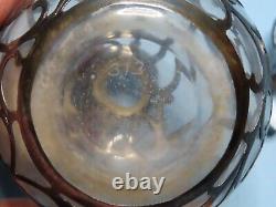 Antique ALVIN Sterling Silver 999 FINE Overlay on Glass PERFUME Toilet Bottle