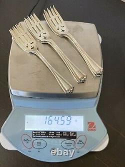 Antique ALVIN Sterling Silver JOSEPHINE LOT OF 6 Cold Meat Forks 164.58 GRAMS