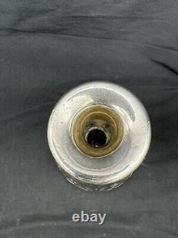 Antique Alvin Art Nouveau Sterling Silver Overlay Glass Decanter, 10.75 Tall