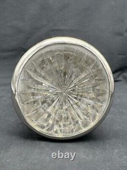 Antique Alvin Art Nouveau Sterling Silver Overlay Glass Decanter, 10.75 Tall