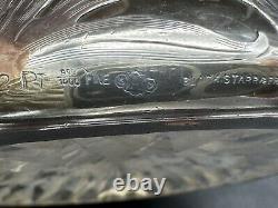 Antique Alvin Art Nouveau Sterling Silver Overlay Glass Decanter, 10.75 Tall
