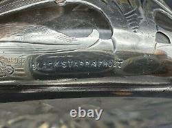 Antique Alvin Art Nouveau Sterling Silver Overlay Glass Decanter, 10.75 Tall
