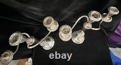 Antique Alvin Candelabra Weighed Sterling Silver 3 Light S258 2Pc Set