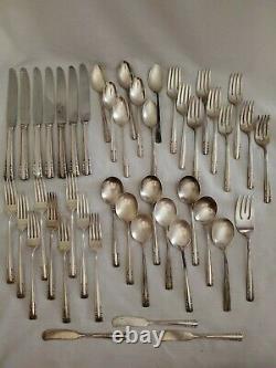 Antique Alvin Chapel Bells Sterling Silver Flatware -Pat. 1939 45 Pieces