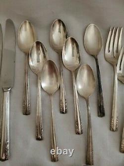 Antique Alvin Chapel Bells Sterling Silver Flatware -Pat. 1939 45 Pieces