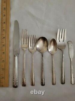 Antique Alvin Chapel Bells Sterling Silver Flatware -Pat. 1939 45 Pieces