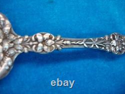 Antique Alvin Orange Blossom Pattern Sterling Cold Meat Fork + Berry Spoon