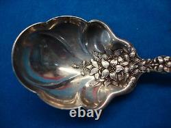 Antique Alvin Orange Blossom Pattern Sterling Cold Meat Fork + Berry Spoon