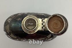 Antique Alvin Overlay Flask Sterling Fine Silver 999/1000 Victorian c. 1893