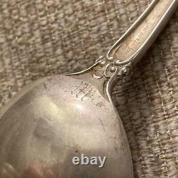 Antique Alvin Simons Bros Old Flanders Sterling Silver Large Soup Spoon 1905