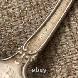 Antique Alvin Simons Bros Old Flanders Sterling Silver Large Soup Spoon 1905