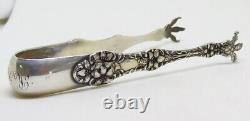 Antique Alvin Sterling Silver 5 Old Orange Blossom Sugar Tongs Free Shipping