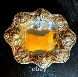 Antique Alvin Sterling Silver Art Nouveau Repousse Bowl/Dresser Tray #1077