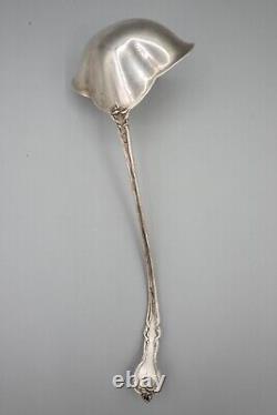 Antique Alvin Sterling Silver Bouillon Ladle 8 1/8 No Mono Flowers Daffodil