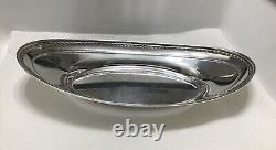 Antique Alvin Sterling Silver Bread Tray, 12 x 6 Rope Edge 225 grams or 8 Onz