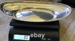Antique Alvin Sterling Silver Bread Tray, 12 x 6 Rope Edge 225 grams or 8 Onz