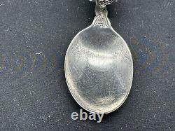 Antique Alvin Sterling Silver Bridal Rose Baby Spoon Curved Handle