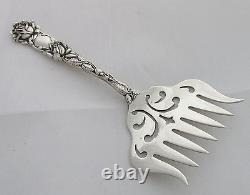 Antique Alvin Sterling Silver Bridal Rose HTF Sardine Pierced Serving Fork