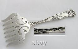 Antique Alvin Sterling Silver Bridal Rose HTF Sardine Pierced Serving Fork