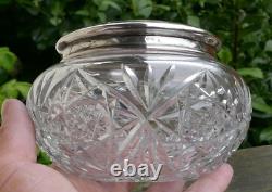 Antique Alvin Sterling Silver & Cut Crystal Hair Receiving Jar Model Number 83