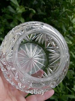 Antique Alvin Sterling Silver & Cut Crystal Hair Receiving Jar Model Number 83