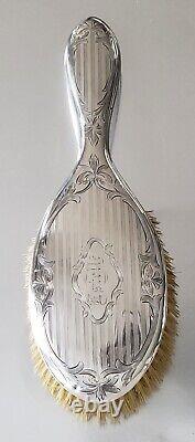 Antique Alvin Sterling Silver Engraved Estelle Brush & Mirror Set 1920s