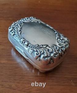 Antique Alvin Sterling Silver Hinged Soap Box Trinket Pill Case Soapbox 77.1g