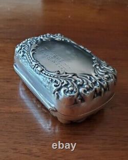 Antique Alvin Sterling Silver Hinged Soap Box Trinket Pill Case Soapbox 77.1g
