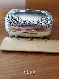 Antique Alvin Sterling Silver Hinged Soap Box Trinket Pill Case Soapbox 77.1g