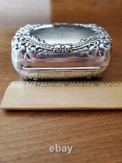 Antique Alvin Sterling Silver Hinged Soap Box Trinket Pill Case Soapbox 77.1g