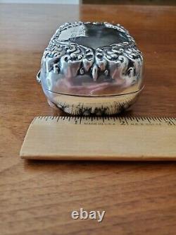 Antique Alvin Sterling Silver Hinged Soap Box Trinket Pill Case Soapbox 77.1g
