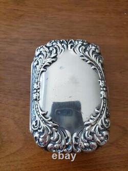 Antique Alvin Sterling Silver Hinged Soap Box Trinket Pill Case Soapbox 77.1g
