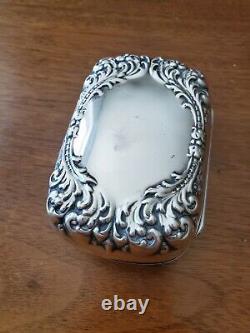 Antique Alvin Sterling Silver Hinged Soap Box Trinket Pill Case Soapbox 77.1g