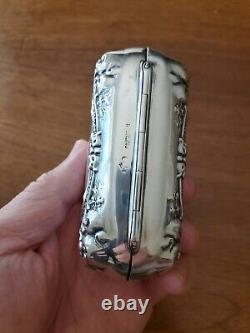 Antique Alvin Sterling Silver Hinged Soap Box Trinket Pill Case Soapbox 77.1g