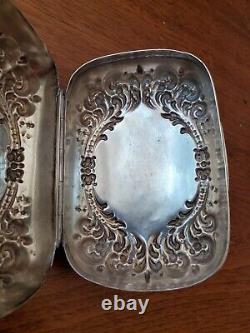 Antique Alvin Sterling Silver Hinged Soap Box Trinket Pill Case Soapbox 77.1g