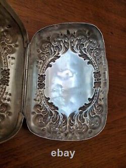 Antique Alvin Sterling Silver Hinged Soap Box Trinket Pill Case Soapbox 77.1g