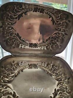 Antique Alvin Sterling Silver Hinged Soap Box Trinket Pill Case Soapbox 77.1g