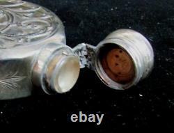 Antique Alvin Sterling Silver Overlay Crystal Flask