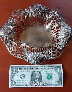 Antique Alvin Sterling Silver Repousse Bowl Art Nouveau Floral 1135 8