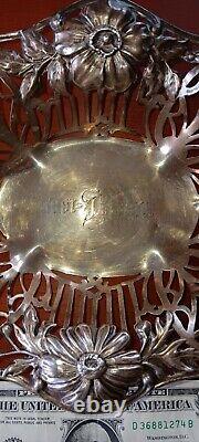 Antique Alvin Sterling Silver Repousse Bowl Art Nouveau Floral 1135 8