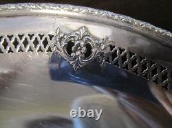 Antique Alvin Sterling Silver Reticulated footed plate tray 9 DL50-10 239 gram