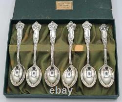 Antique Alvin Sterling Silver Set, 6 Tea Spoons in Original Box. Never Used